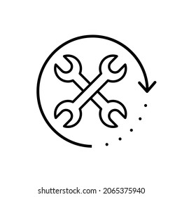 Vector de icono de reparación. signo de ilustración de herramienta. Símbolo del centro de servicio.