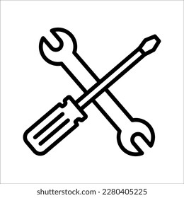 Icono de reparación vector, símbolo de icono de herramienta aislado, en fondo blanco, eps 10.