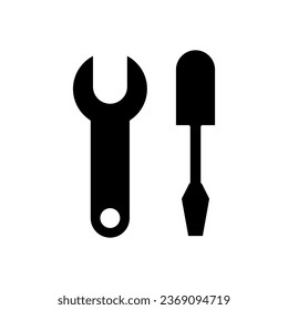 Vector de icono de reparación. Símbolo de icono de herramienta aislado en fondo blanco.