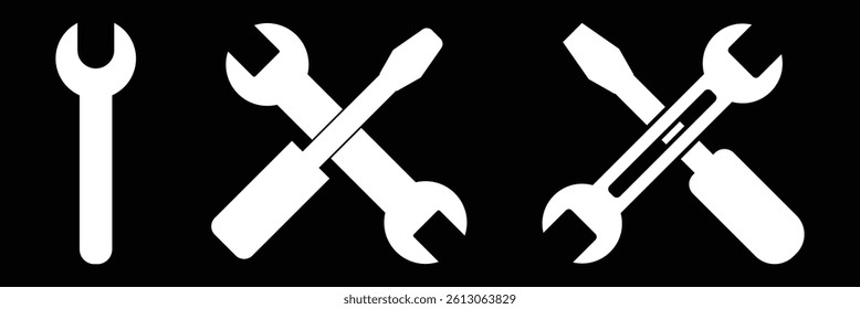 Repair icon vector. Tools icon symbol isolated background.