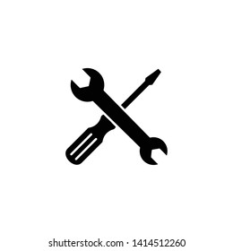 Repair icon vector. Wrench and screwdriver symbol
