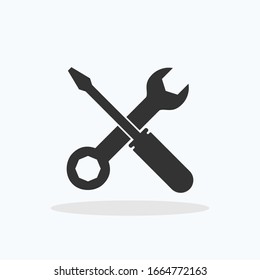 Repair icon. Wrench and screwdriver icon. Settings symbol vector Illustration