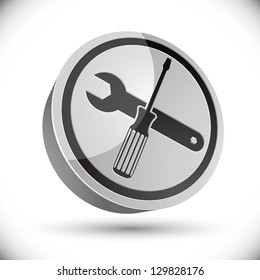 Repair icon with wrench and screwdriver, vector.