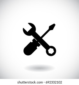 Repair icon with wrenches and screwdriver. Vector illustration