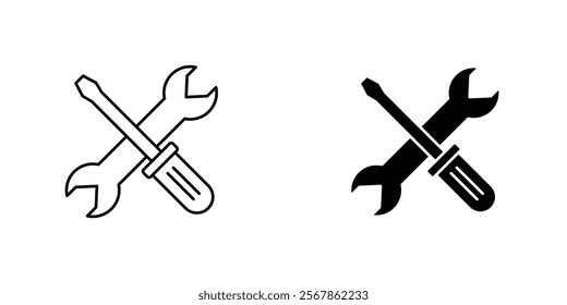 Repair icons collection in Filled flat and thin line style.