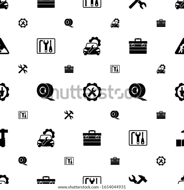 repair icons pattern seamless. Included editable\
filled Car repair service, Repair service, tools, kit, Scotch tape,\
toolbox, Electrical service icons. icons for web and\
mobile.