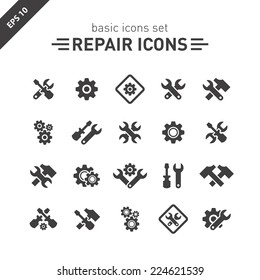Repair icons set.