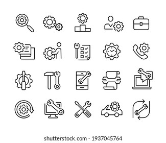 Repair Icons - Vector Line Icons. Editable Stroke. Vector Graphic
