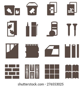 repair icons. vector set. construction materials.