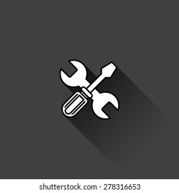 Repair icon.Screwdriver and Wrench. Tools vector icon