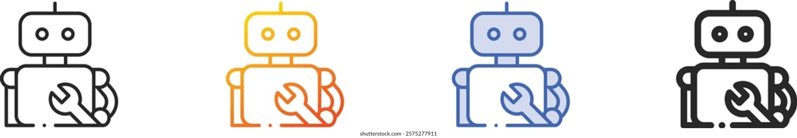 repair icon.Thin Linear, Gradient, Blue Stroke and bold Style Design Isolated On White Background