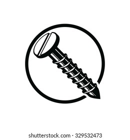 Repair idea design element, 3d bolt, highly detailed vector illustration of screw. Building and manufacturing part isolated on white.