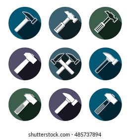 Repair instruments collection, 3d tools, vector mallets. Construction idea simple objects, design elements.