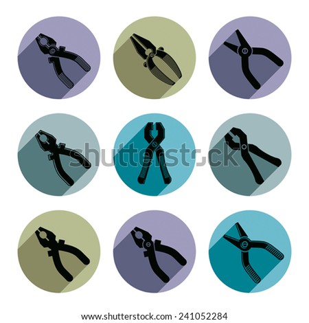Repair instruments collection, 3d tools Ã?Â¢?? pliers. Construction idea simple objects, design elements.