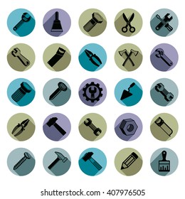 Repair instruments collection, 3d vector tools. Construction idea simple objects, design elements.