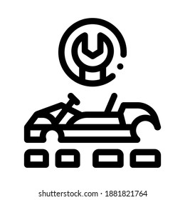 repair kart black icon vector. repair kart sign. isolated symbol illustration