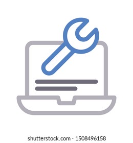 repair laptop thin line vector icon