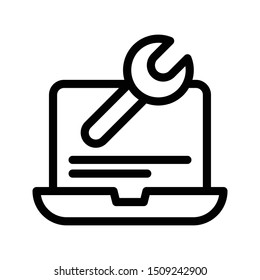 repair laptop thin line vector icon