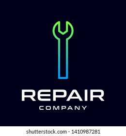 Repair I letter vector logo template. This font use wrench symbol. Suitable for technology, mechanic, or automotive business.