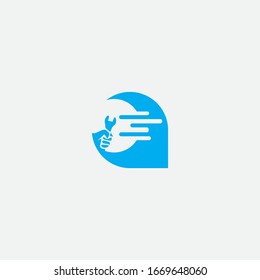 diseño del logotipo de reparación y signo creativo