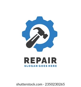 Repair logo design vector illustration. Maintenance logo