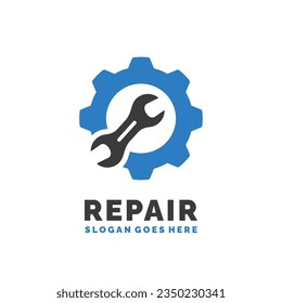Repair logo design vector illustration. Maintenance logo
