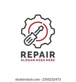 Repair logo design vector illustration. Maintenance logo