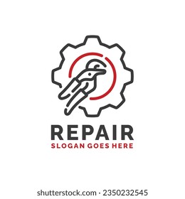 Repair logo design vector illustration. Maintenance logo