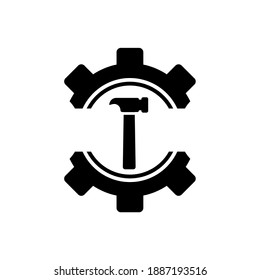 repair logo, service tool icon symbol vector on white background.