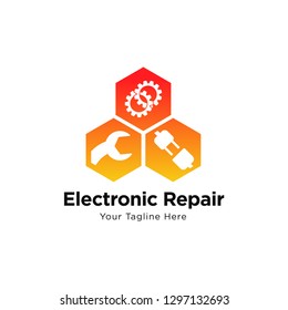 Repair Logo. Tech Machine Logo Template Design Vector, Emblem, Design Concept, Creative Symbol, Icon