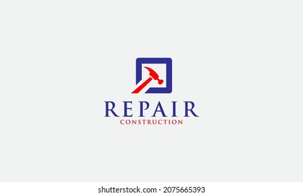 plantilla y símbolo del vector del logotipo de reparación, diseño plano