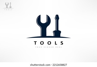 Repair Logo Vector. Wrench And Screwdriver Logo Vector.