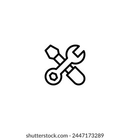 repair maintenance outline icon and illustration