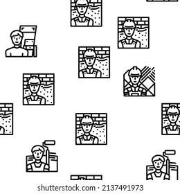 Repair And Maintenance Service Vector Seamless Pattern Thin Line Illustration
