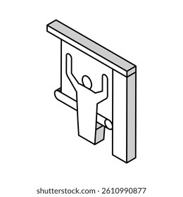 repair man gluing wallpaper on wall isometric icon vector. repair man gluing wallpaper on wall sign. isolated symbol illustration