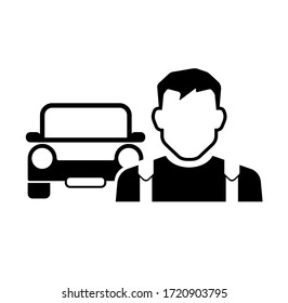 repair man icon on white background