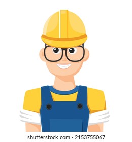 Repair man in simple flat vector. personal profile icon or symbol. people concept vector illustration.