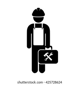 Repair man worker icon vector illustration isolated on white background