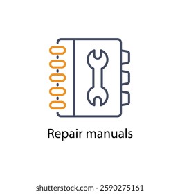 Repair manuals vector icon stock illustration