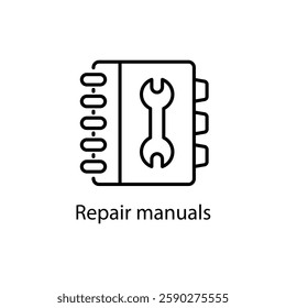 Repair manuals vector icon stock illustration