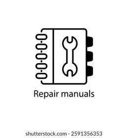 Repair manuals vector icon stock illustration