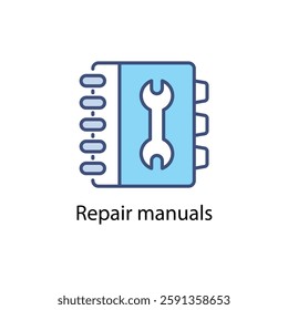 Repair manuals vector icon stock illustration