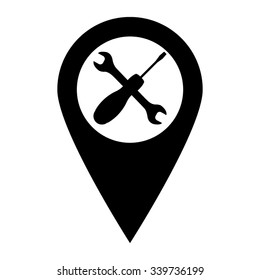 Repair - map pointer vector icon