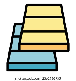 Repair material icon outline vector. Home construction. House woodwork color flat