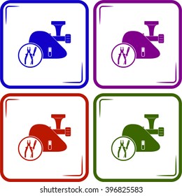 Repair meat grinder vector icon