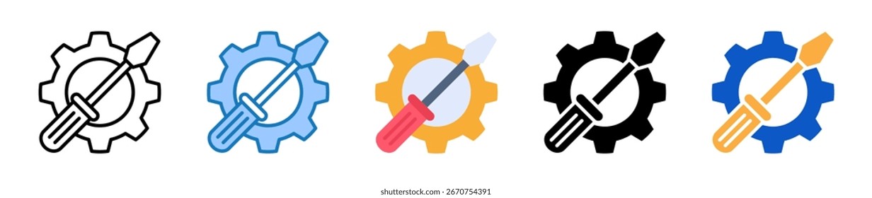 Repair multiple style icons set design vector illustration.