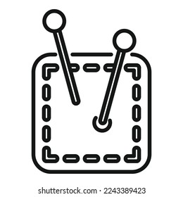 Repair needle icon outline vector. Clothing tailor. Cloth cleaning