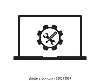 repair, notebook, icon, vector illustration eps10