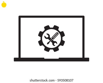 repair, notebook, icon, vector illustration eps10