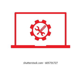 repair, notebook, icon, vector illustration eps10